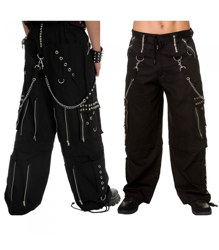 Gothic Straps Zipper Trousers Punk Rock Studs Metal Amp Chain Trouser Pants